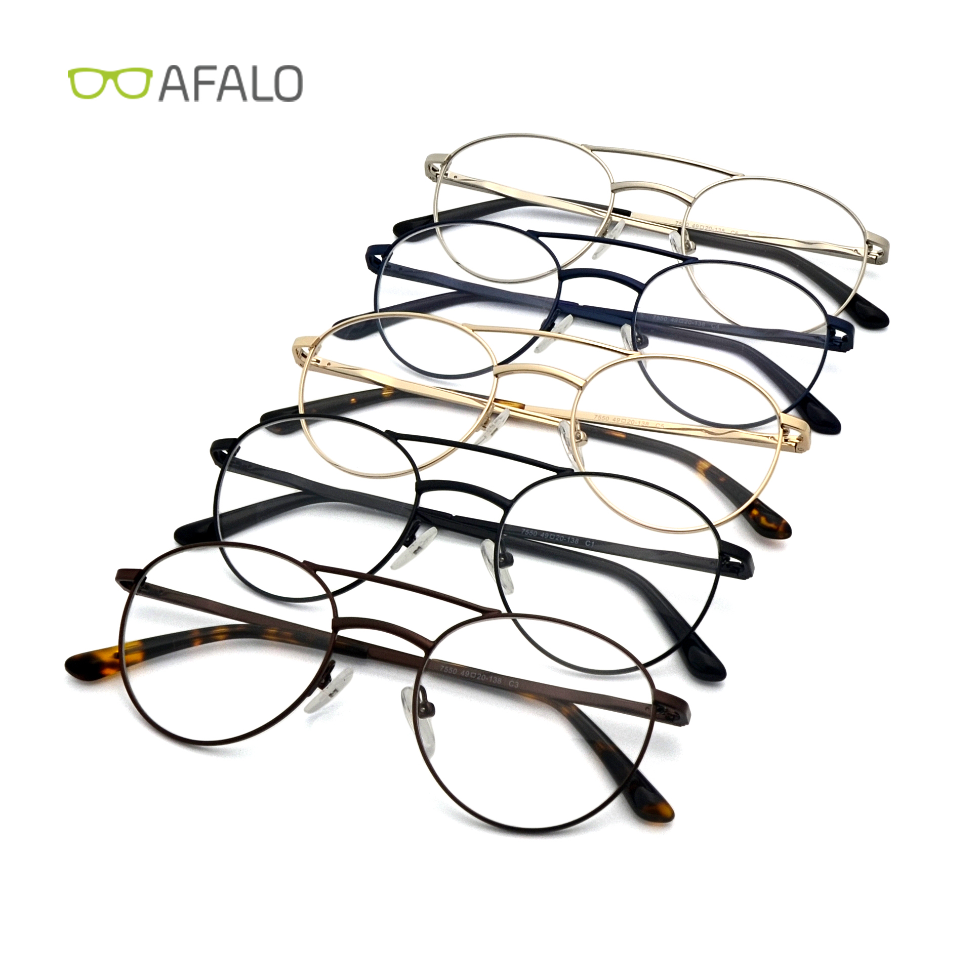 Stainless steel double bridge optical eyeglasses frames